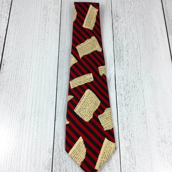 Nicole Miller Other - Nicole Miller 1994 Want Ads‎ Red Tie